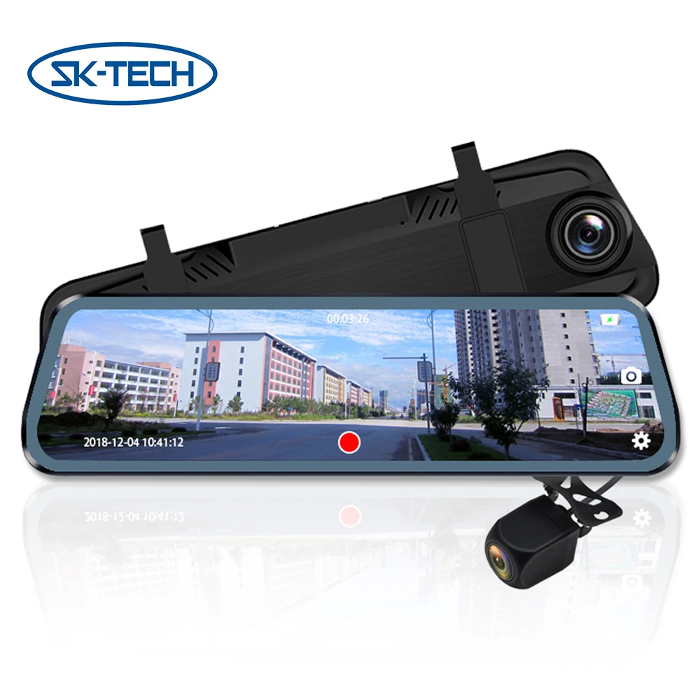 dashcam car black box n96 dvr front and rear qcy f11 rearview 9.66inch mirror rear view camera