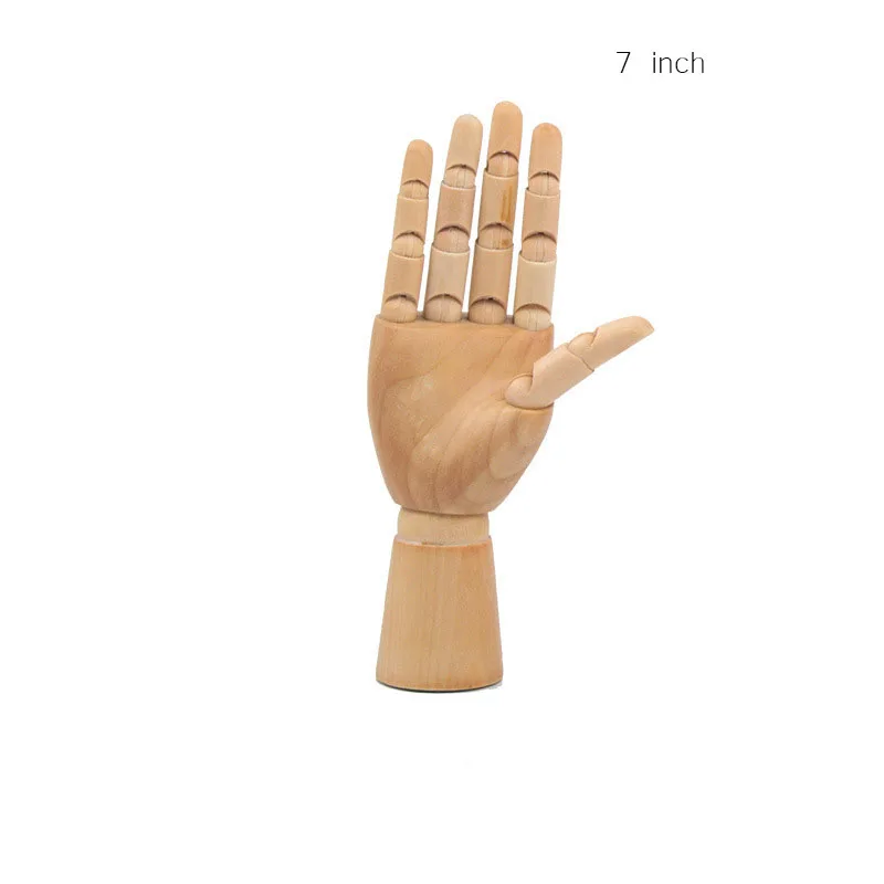 7 inch Wooden Articulated Figure Manikin Hand Artist Drawing Hand Model for Drawing Sketching Painting