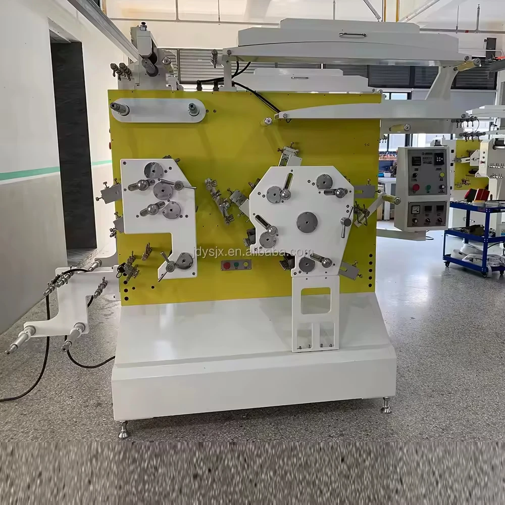 JR-1542 China Manufacturers 2+4 Colors Double Side Print Letterpress Flexo Label Printing Machine For Polyester Satin Ribbon