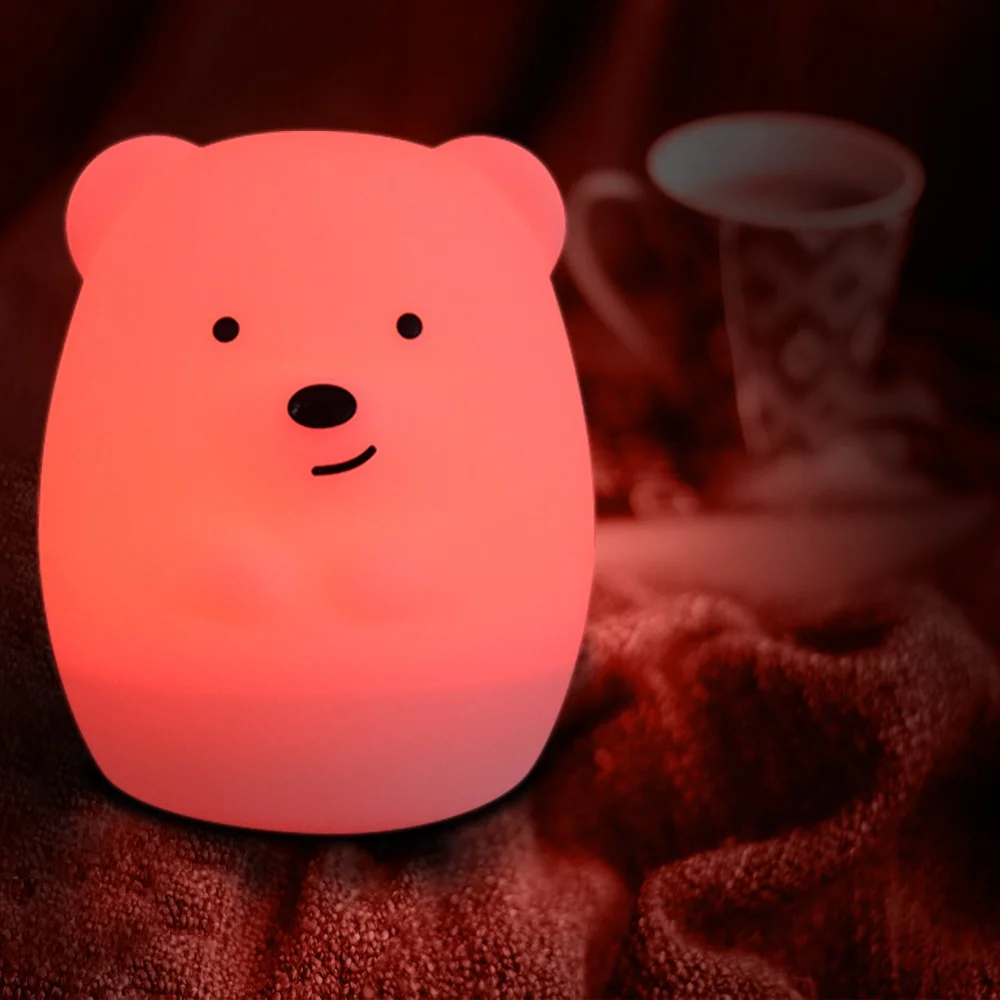 Baby LED Light Touch Sensitive Sensor Cute Animal Night Lamp Lovely Bear Creative Decoration led night light