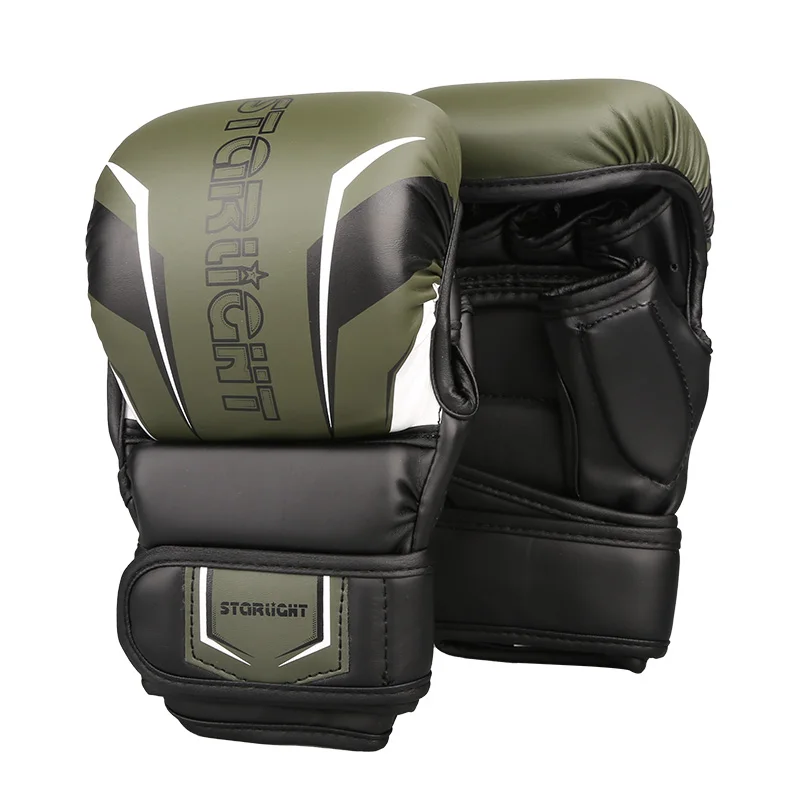 Durable Guantes Mma Gloves Customizable Leather sparring mma ufc Half finger Grappling gloves