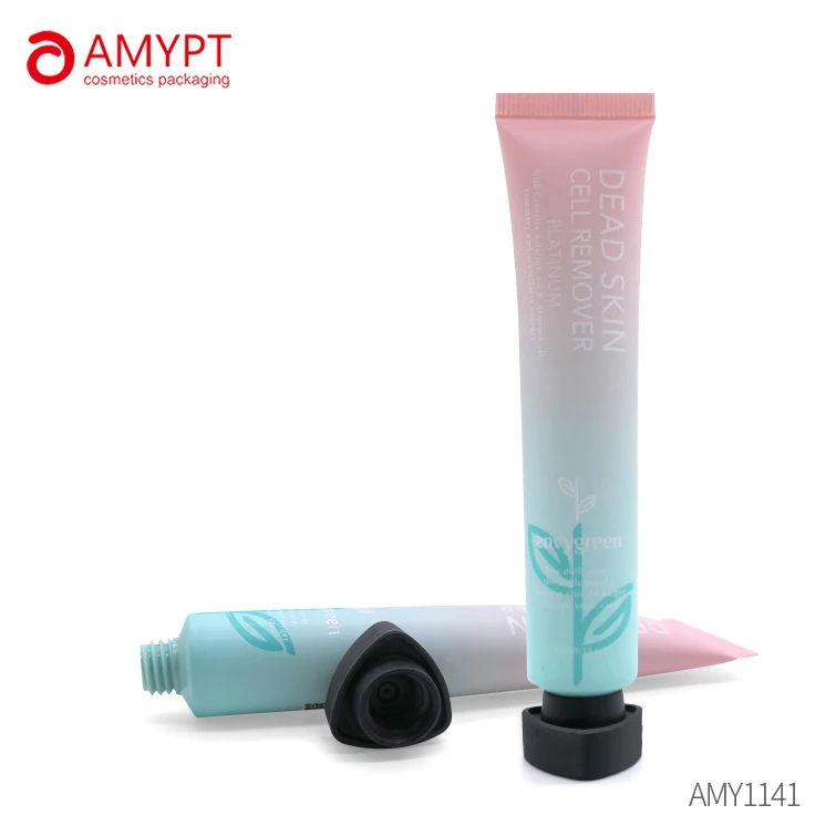eye cream tube cosmetic packaging with triangle  lid