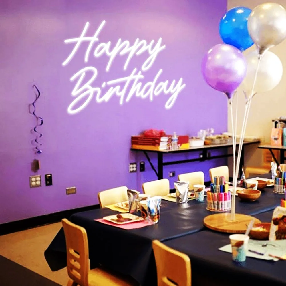 Winbo Letters Led Illuminated Light Sign Oh Baby Custom Led Happy Birthday Neon Sign For Home Happi Birthday Party Wedding Decor