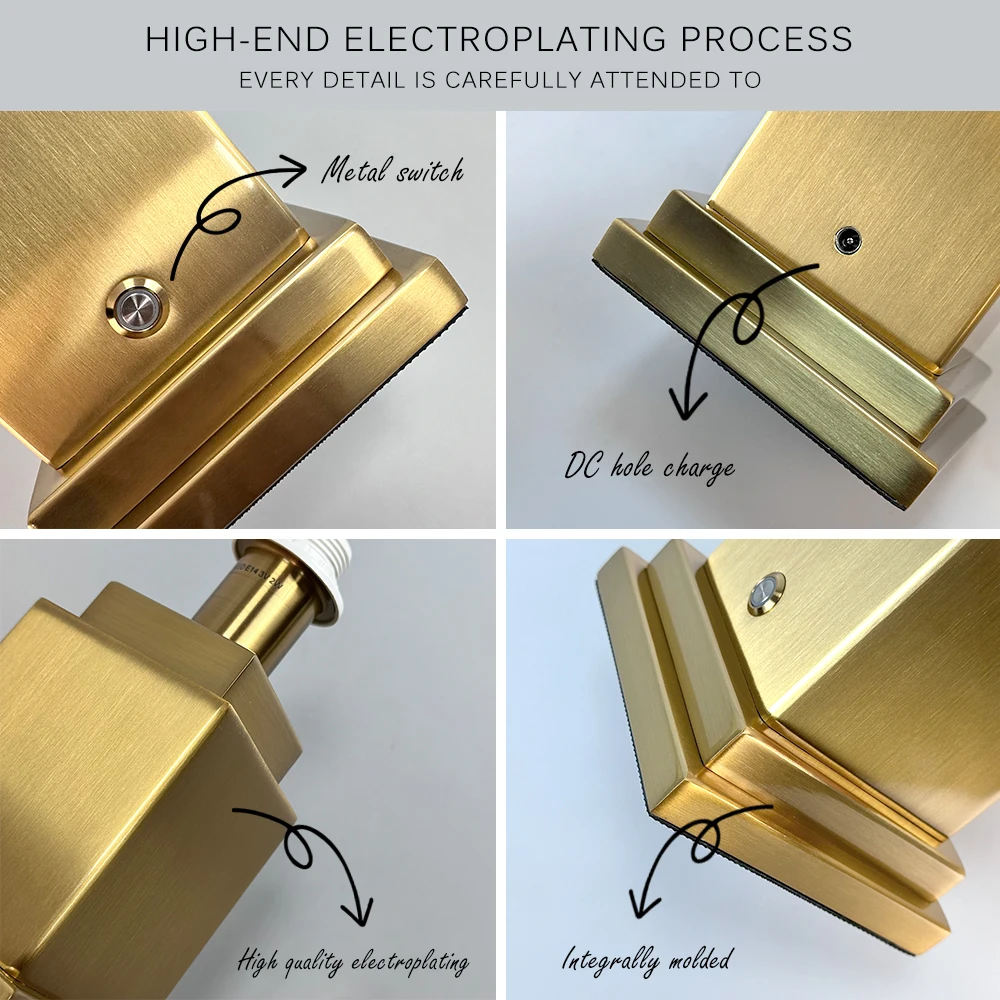 Сменный тканевый абажур Беспроводная настольная лампа 2700K с батареей затемнения перезаряжаемая