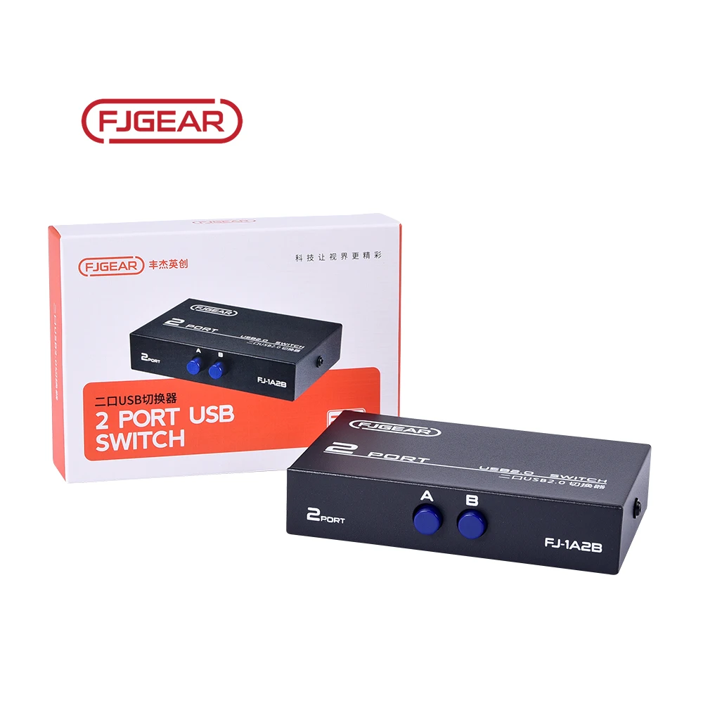 1A2B Fjgear 2 Port Usb2.0 Selector Support Windows Series Usb Switch Printer Sharing Switch