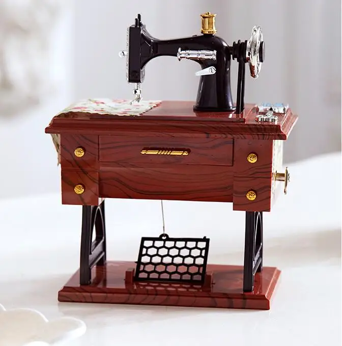 Musical Sewing Machine Music Box Vintage Look