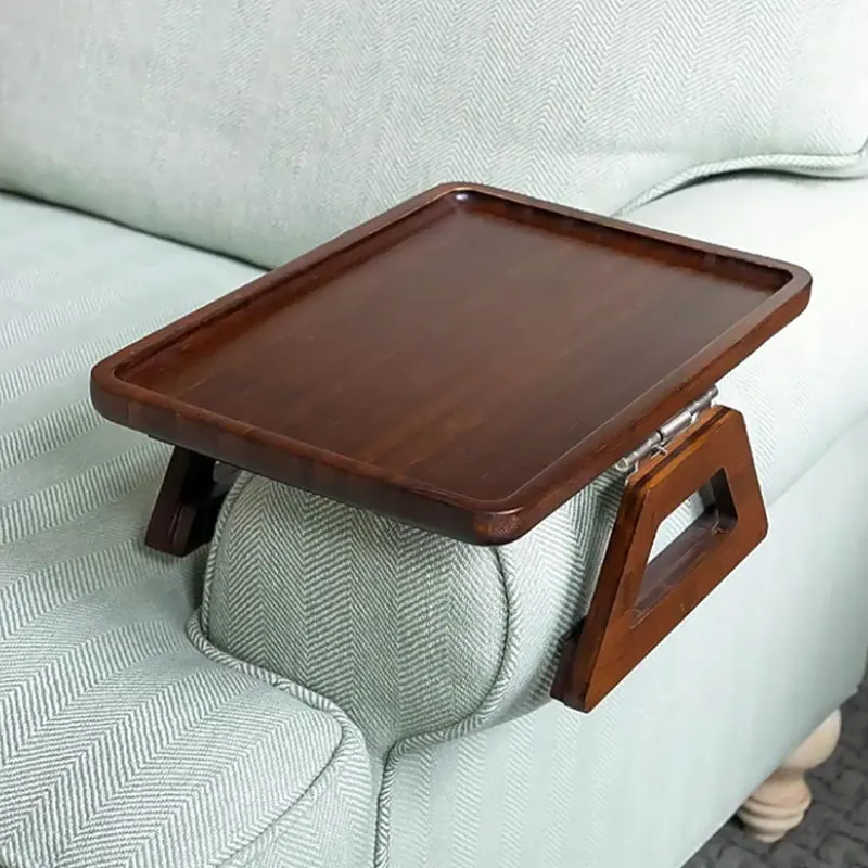 Couch Arm Tray Table Smatdecis Sofa Arm Clip Table,Armrest Tray Table Suitable for Home Drinks/Fast Food/Fruit Etc, Large Size M
