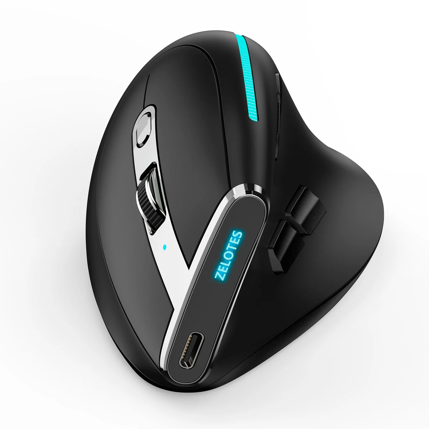 Wireless vertical mouse 2.4G Blue tooth mouse, full-color lamp programming three-mode game mouse