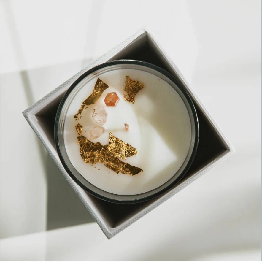 HOME Collection Aromatherapy Scented Candle for Him 8.8oz 50h Natural Vegan Soy Wax candles stand crystal with bulk