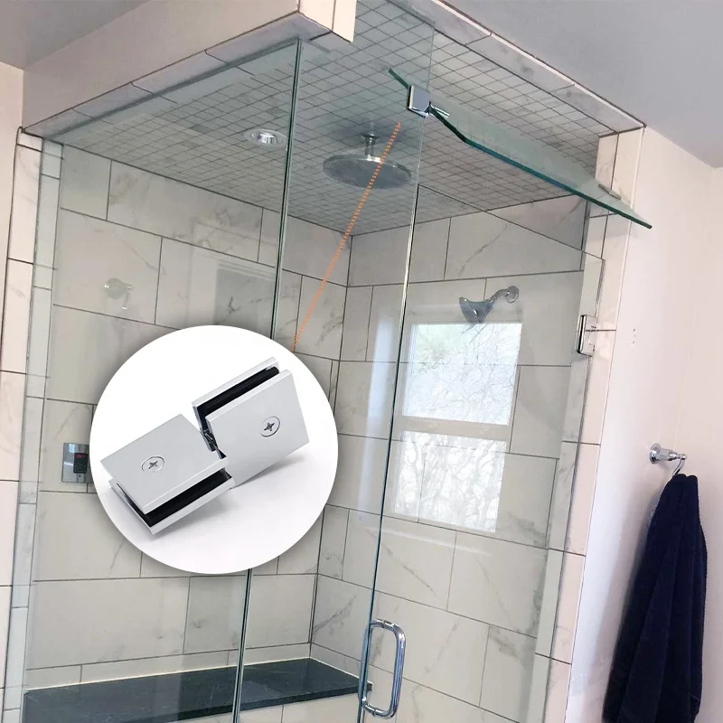 CRL polished chrome square 180 degree glass-to-glass movable transom clamp