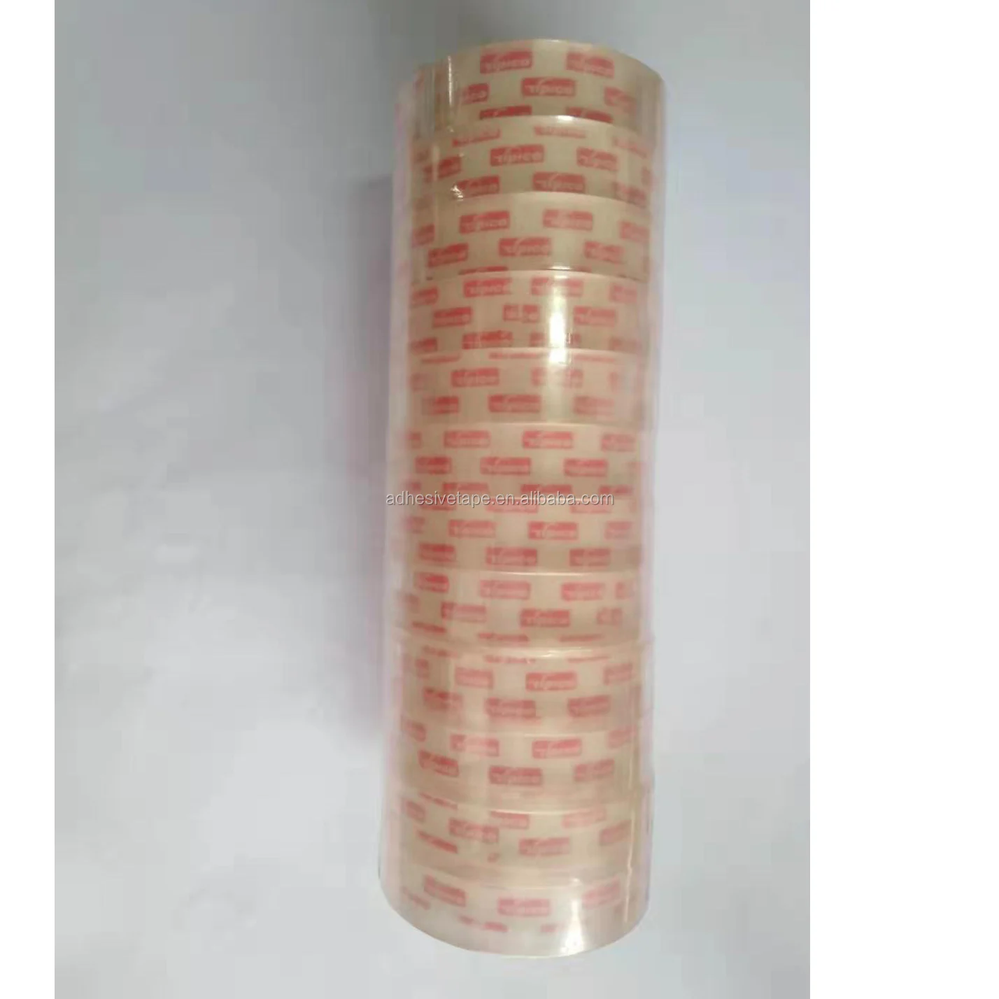 Bopp Crystal Supper Clear No Bubble Tape Roll Plastic Film Custom Logo Transparent Self Adhesive Packing Tape