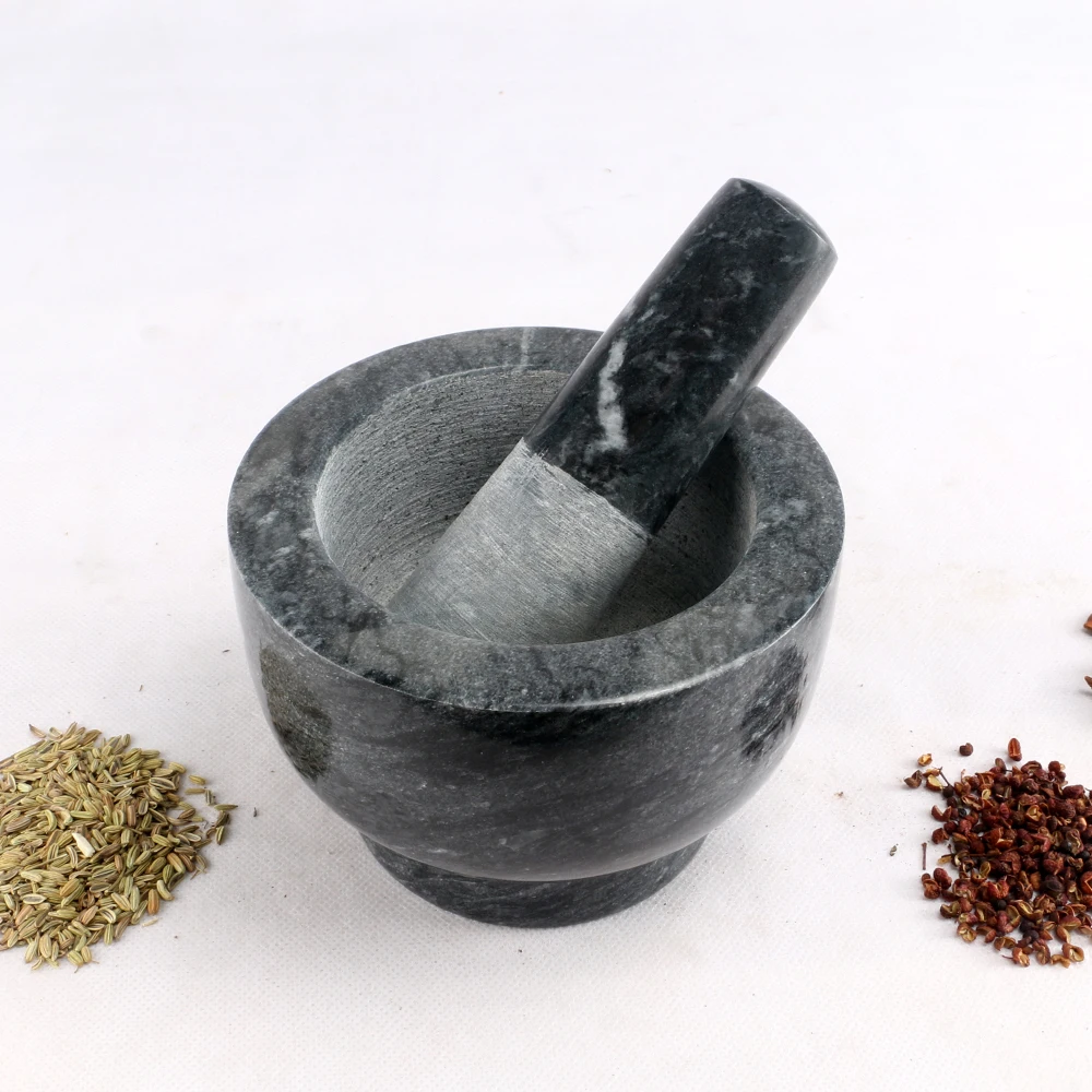 wholesale Natural marble mortars pestles set pepper garlic stone spice grinder mortars pestle for kitchen