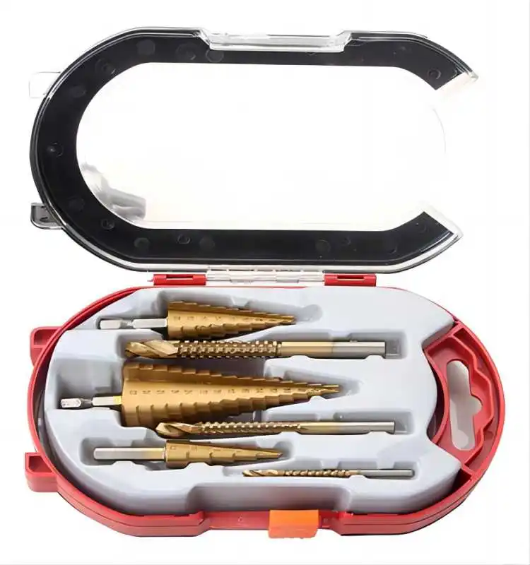 MTL Spiral Groove Triangular Handle Pagoda Drill Bit Step Drill Reamer Drill Hole Opener 6-60mm