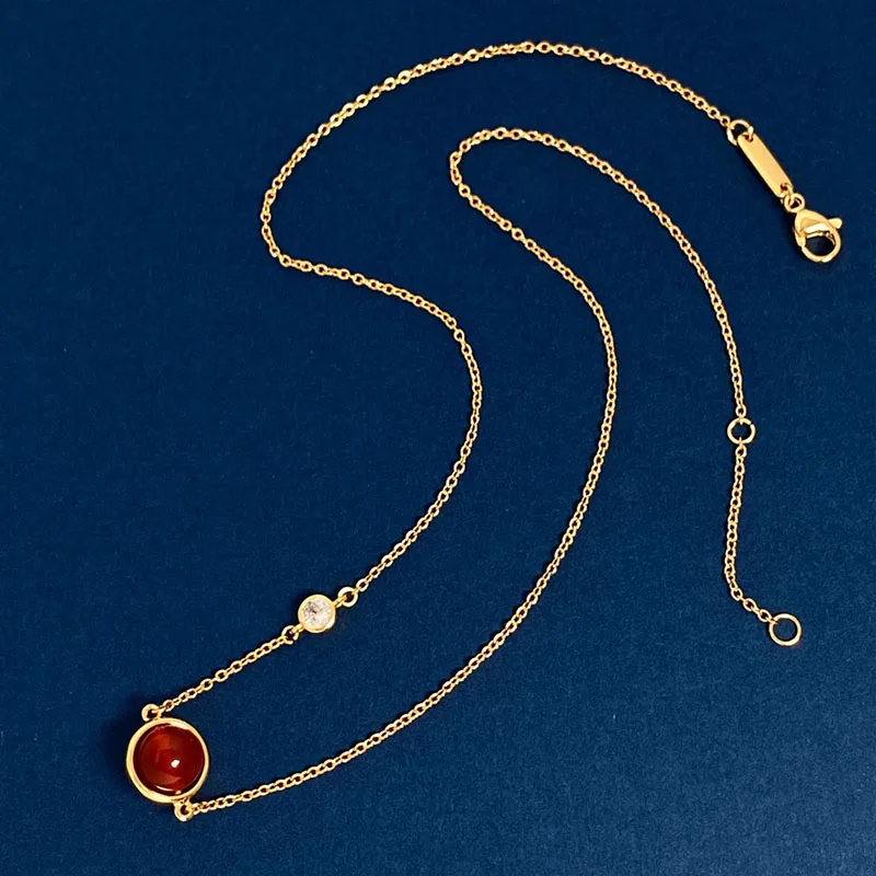 Lucky Fortune Rotate Bead Natural Onyx Malachite Round Solitaire Diamond Necklace