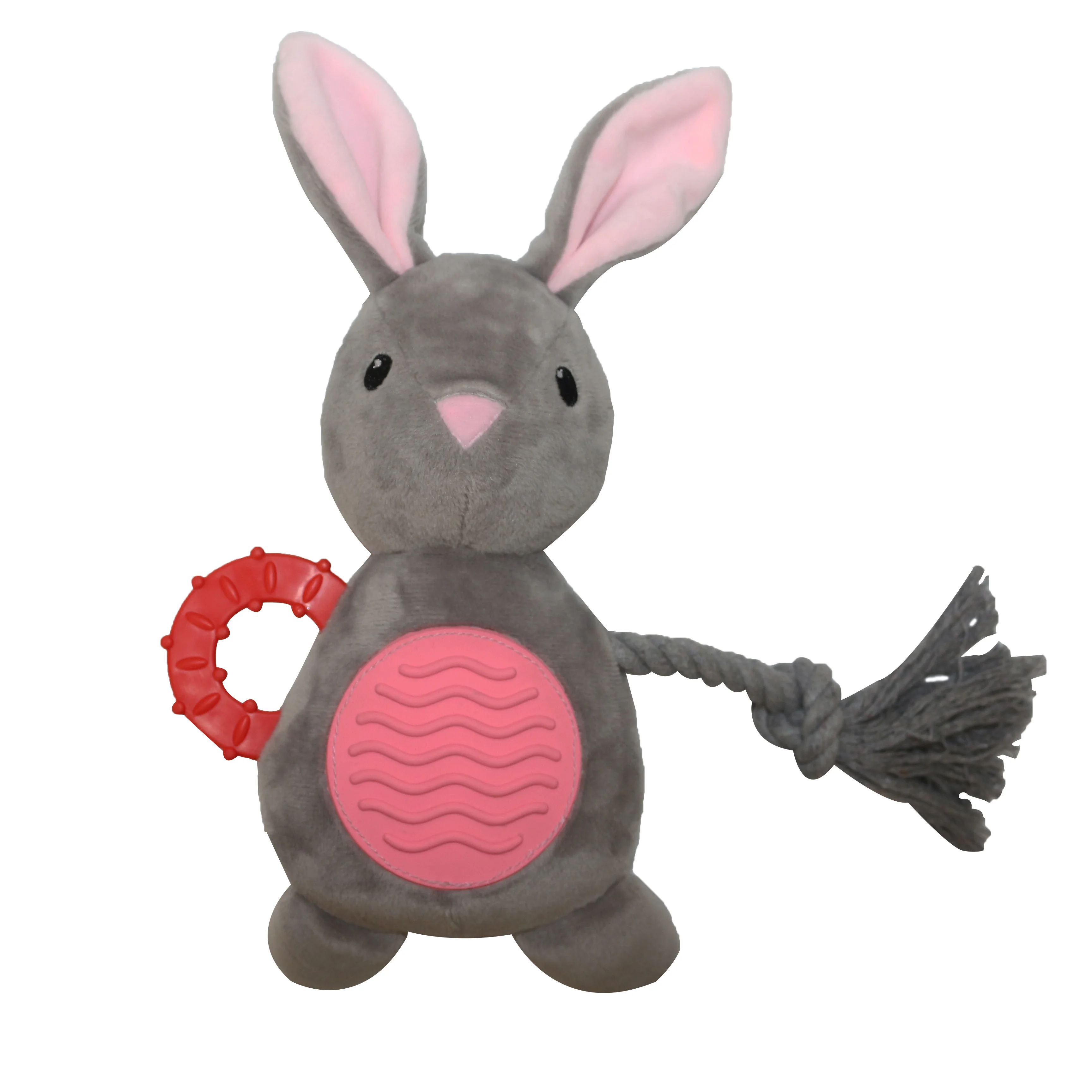 
 Free Sample Stuffed & plush Toy Animal Rabbit Dog Chew Plush Disney Teeth Grinding Animal Product Squeaker Plush Dog Toys  
