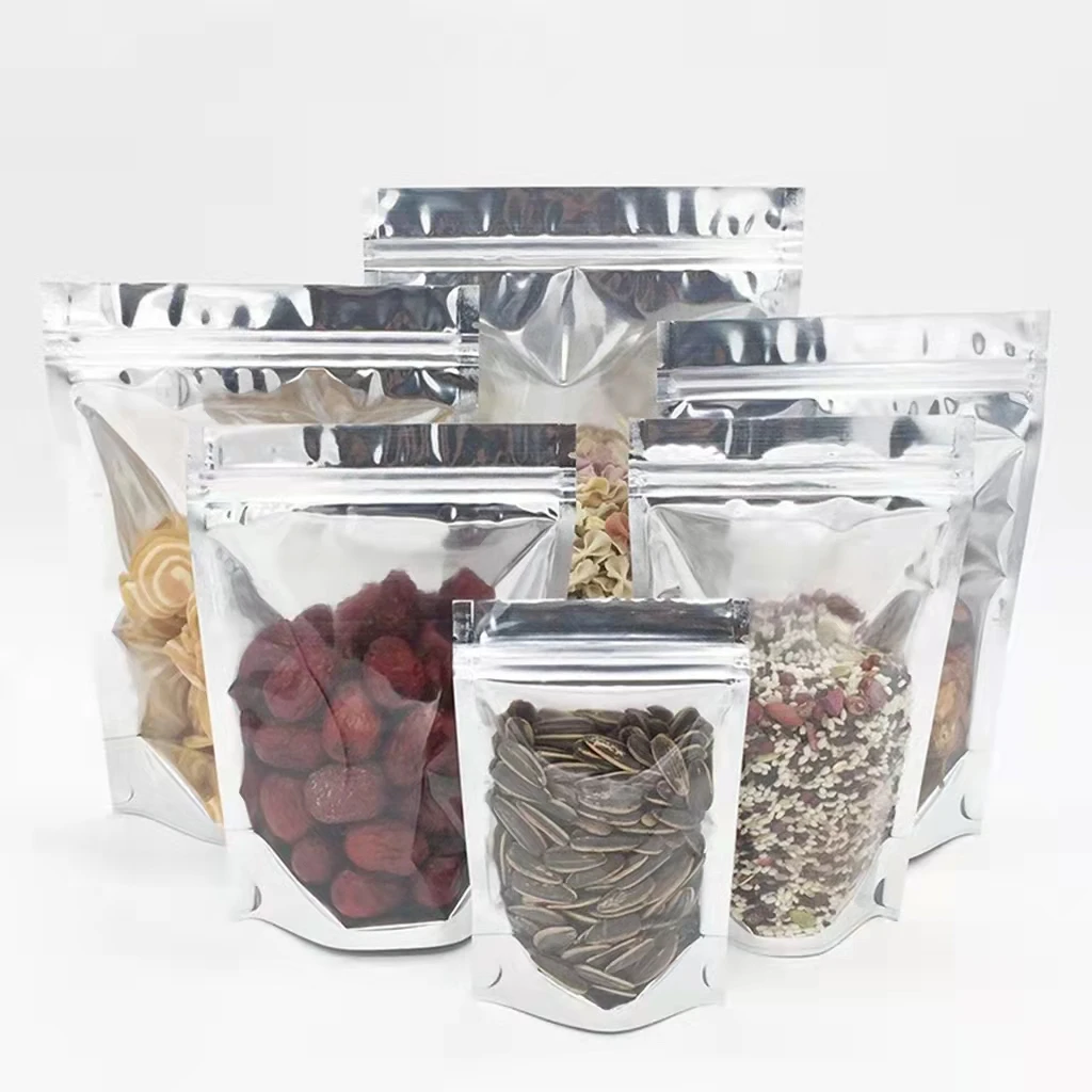 YUNFENG Factory wholesale self-supporting yin and yang aluminum foil packaging bag resealable zipper plastic bag packaging