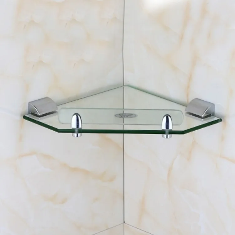 Bathroom Accessories glass corner shelves Wall Mounted shower Dual glass shelf for bathroom
