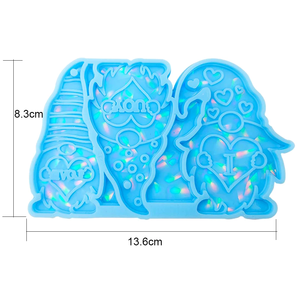 MHC Epoxy Resin Molds Jewelry Keychain With Holes Kit Clear Santa Claus Ornament Shapes Set Epoxy Resin Silicone Mold