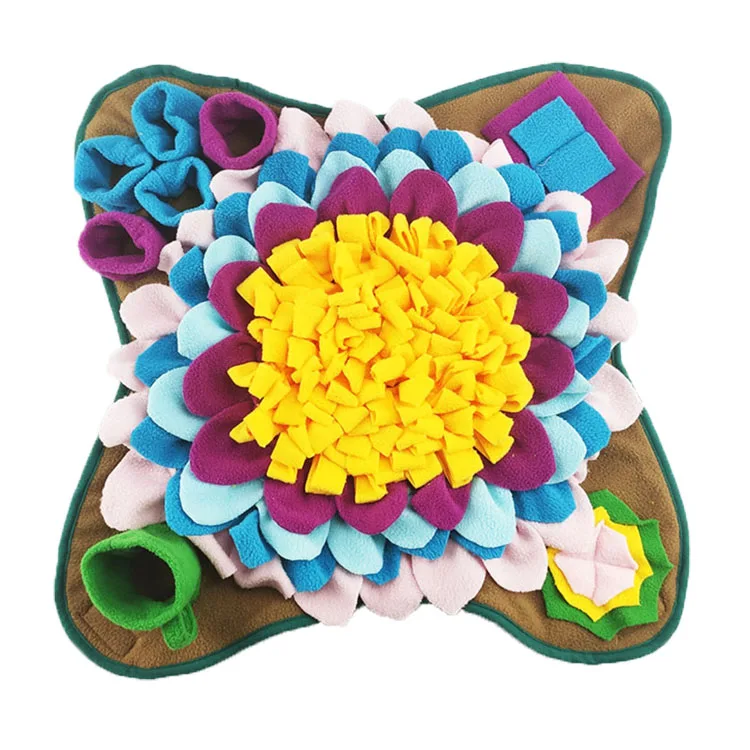 Washable Large Dogs Sniffing Carpet 48*48CM Dog Foraging Skill Training Sniff Mat Pet Feeding Puzzle Snuffle Pad for Puppy