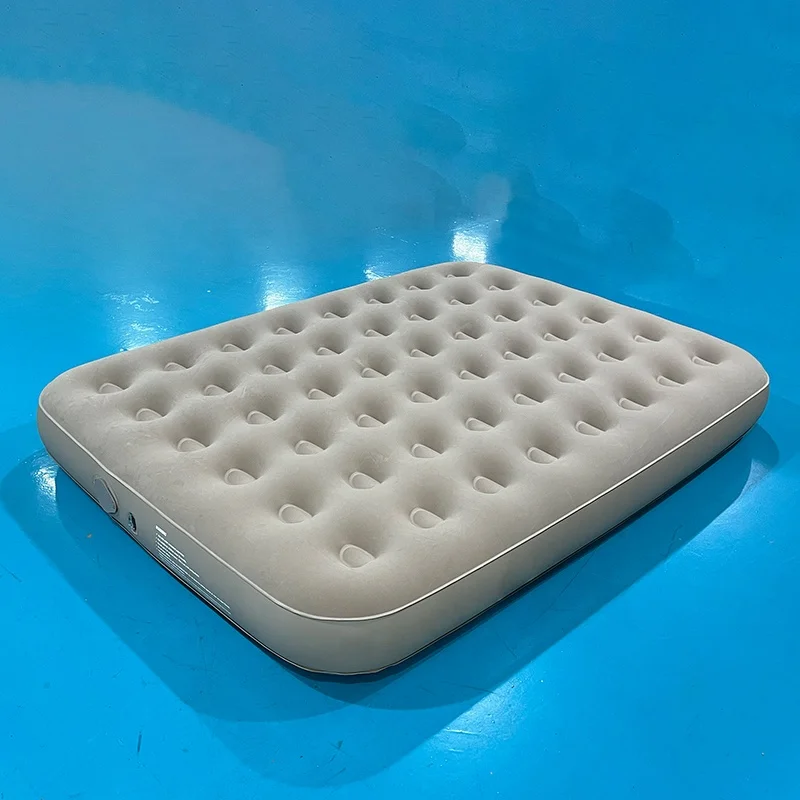 downy flocking double air mattress USB-C rechargeable pump portable inflatable airbed for camping home tent indoor outdoor