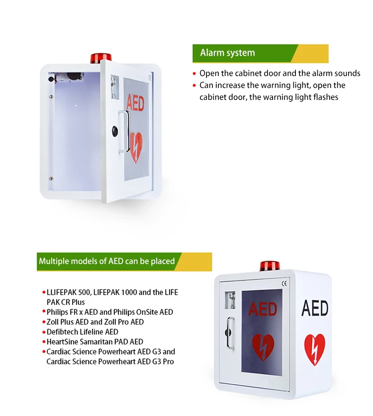 Medical First-aid Portable Aed Automated External Defibrillator Machine Cabinet Price