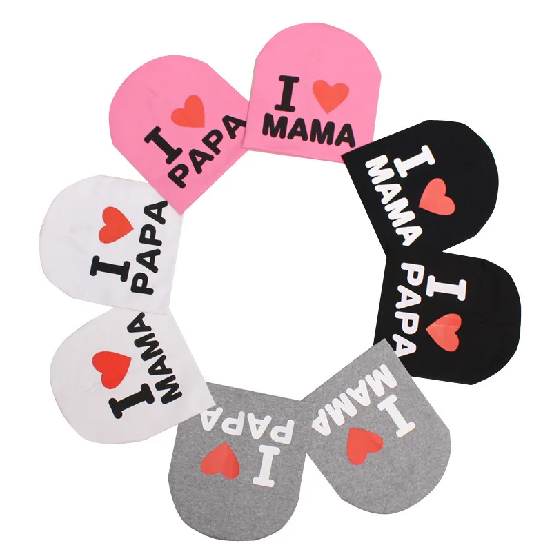 Милая детская шапка A1009, зимняя вязаная крючком вязаная шапка «Мама», «папа», лыжная шапка с черепом, Шапка-бини для сна, Вязаная Шапка-бини