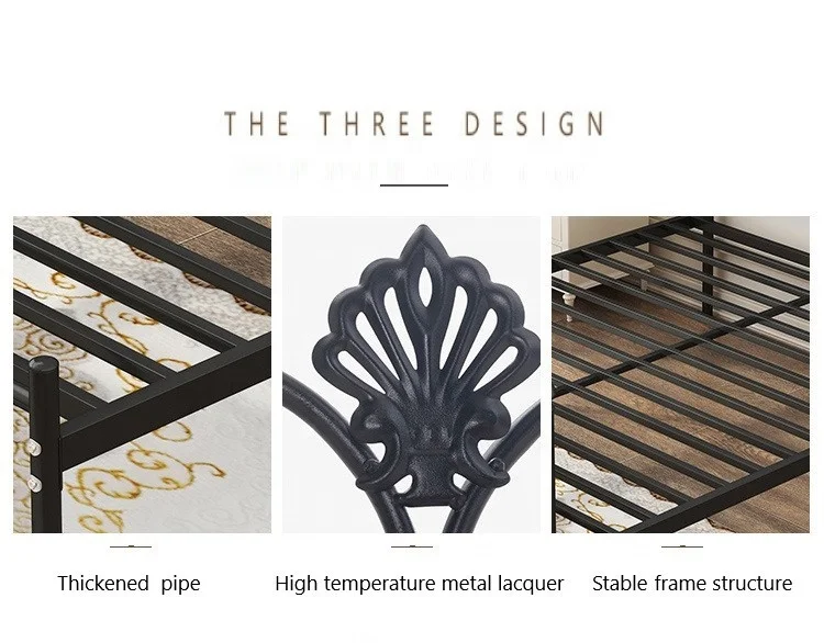 New  design Metal Bed Frame  Bedroom Dormitory Simple Modern Teenage  Stable Twin Bed Frame