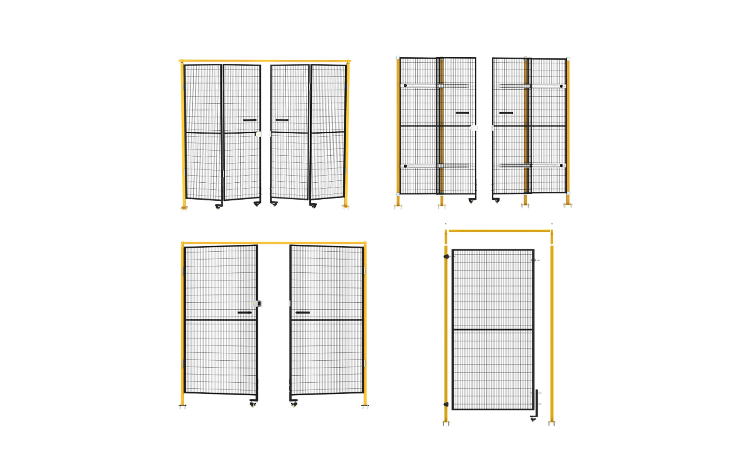 1650*500 Frameless Metal Safety Fence Guarding Robot Machine Security Accessory with Post Caps and Guarding Frame