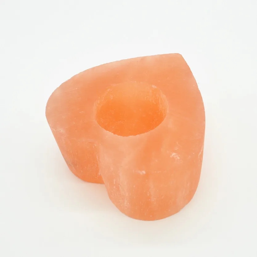 Hotsale Natural Selenite  Candle Holder Gypsum Candlestick Heart Shape Candleholder