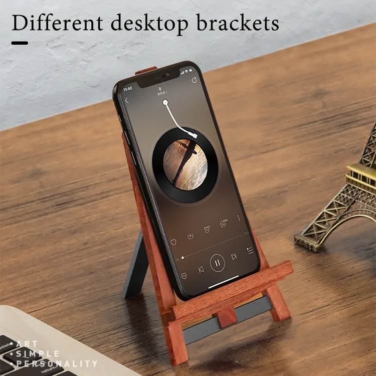 
Desktop Stand Video Live Support Lazy Creative Mahogany Wooden Mobile Phone Stand 