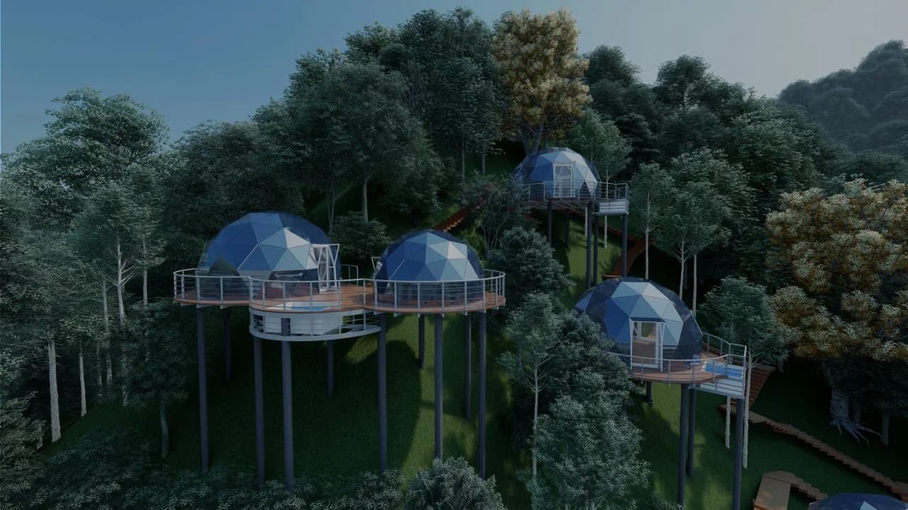 2024 hot prefab cabin house restaurant home transparent bubble glamping dome ai rental sliding dome tent house