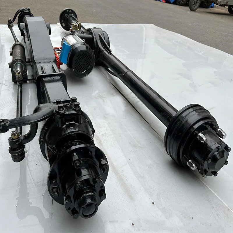 5 Studs Lugs Electric Car Truck Forklift Front Hydraulic Steering Axle Rear 72v 5000w Motor Drive Axle