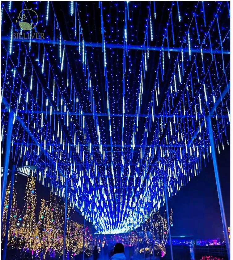 Hot Sale Outdoor	nightclub disco decorative Meteor Shower 50cm 10 Tubes Icicle String Lights Christmas Tree Outdoor Decoration