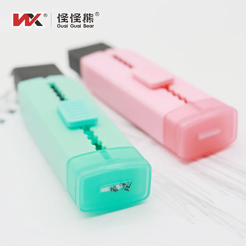 2023 Push magnetic chip crumb eraser pencil erasers Black PVC eraser rubber stationery school  for Wholesale kids stationery