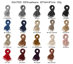 Embroidered logo Inner Mongolia Cashmere Pashmina Scarf