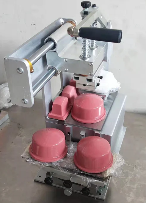 Mini manual pad printing machine for logos on glasses bottles