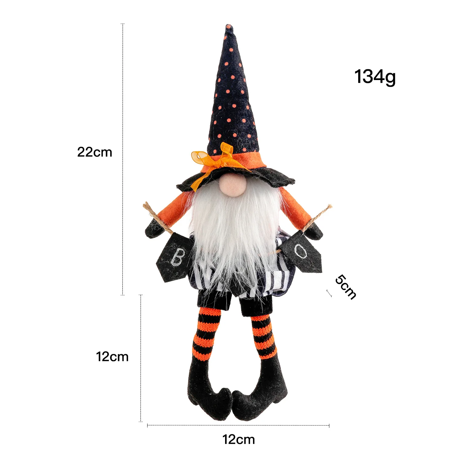 Halloween gnomes plush faceless dolls  handmade broomsticks black flags long legs tall hats faceless dolls for Halloween decors