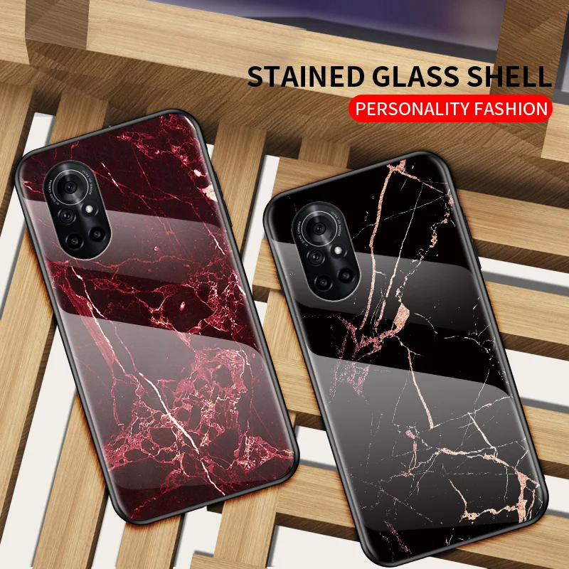 Waterproof Anti-fall Shockproof Phone Case for Huawei Nova 8/8 Pro Marble pattern OC010