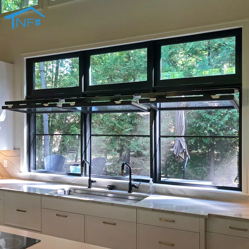 NF Aluminum Storefront Electric Vertical Sliding Bi-folding Up Windows And Doors