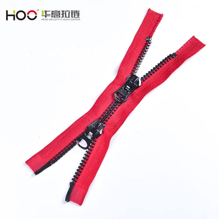 Wholesale High Quality Custom Metal Zipper3# 5# Double open Metal Zipper for Clothing Bags