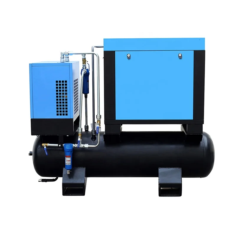 7.5 kW 10 Hp 10bar Low Noise Industrial Screw Air Compressor With Air Dryer And 300l Air Tank