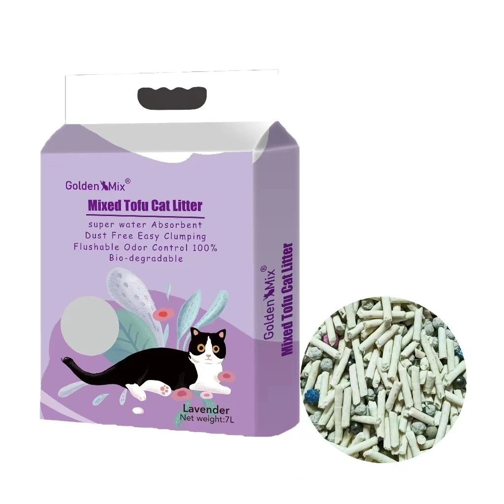 2024 The Newest Product 5 In 1 Mixed Super Absorbent Tofu Cat Litter Deodorant Crude Plant Bentonite Flushable Clean Litter