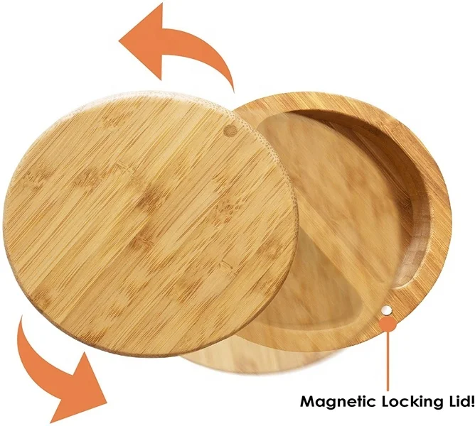 Bamboo Cover Pepper Cruet and Oil Bottle Moisture-Proof Kitchen Condiment Spice Jar for Honey Seasoning and Salt Usage