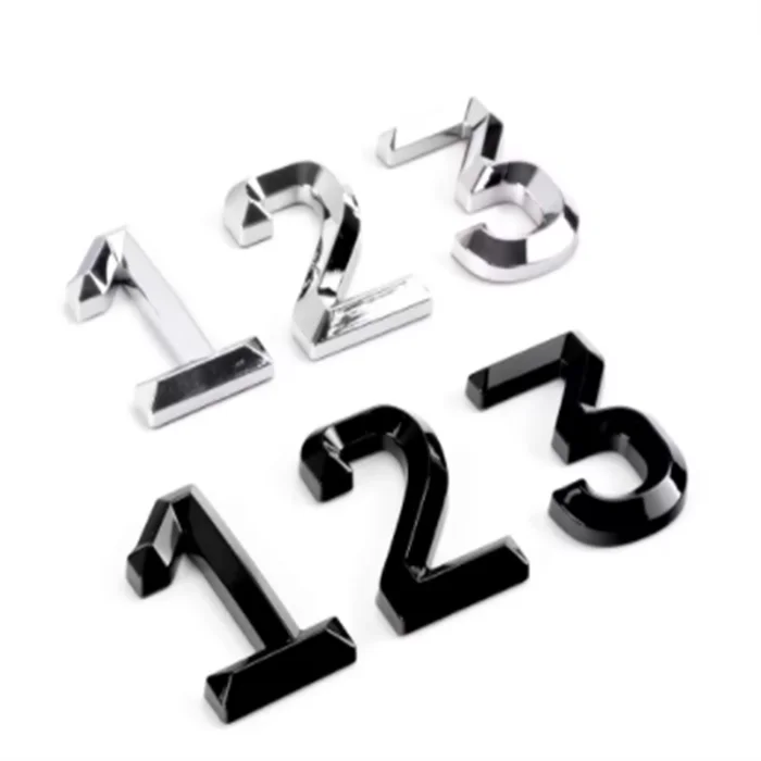 Chrome Matte black 3D ABS Alphabet Car Sticker English Letters Numbers Logo Tag