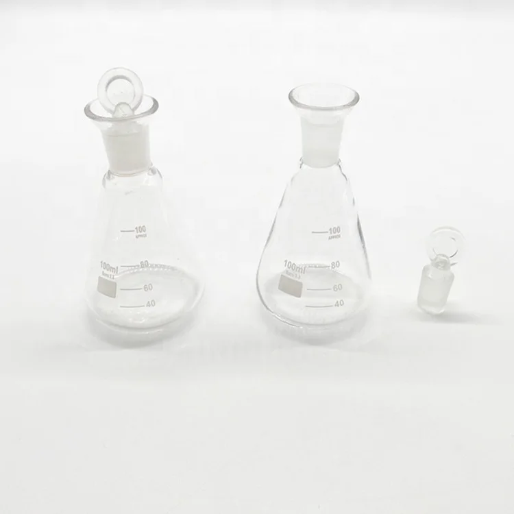 Стеклянная Стопорная коническая колба стандартная Стопорная химическая коническая колба для лабораторных применений