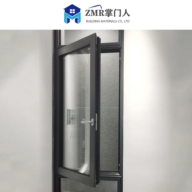 ZMR aluminum NFRC hurricane impact windows soundproof glass hinged windows energy efficient casement window