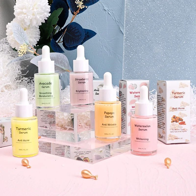 Korean Face Serum Paraben-free Pore Shrinking & Anti-wrinkle and Papaya & Watermelon Turmeric Serum Face