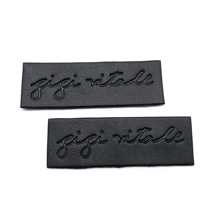 Factory Manufacturer Custom Logo Embossed Leather Labels For Handbag,OEM Leather Labels For Hat/Clothing