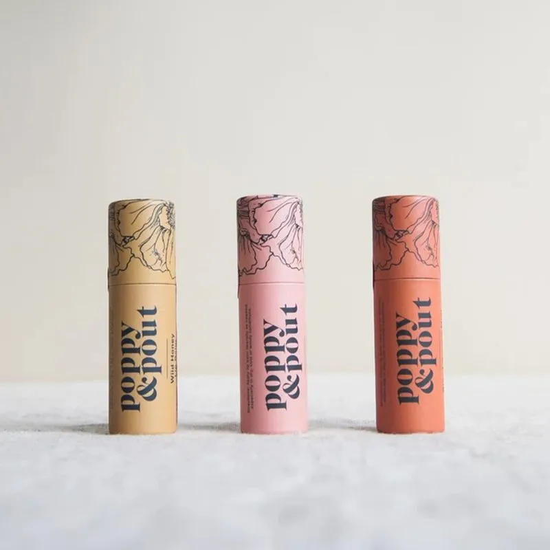 Custom Kraft   Perfume Cosmetic  Paper Tube Packaging Lip Balm Lipstick Cardboard Tube