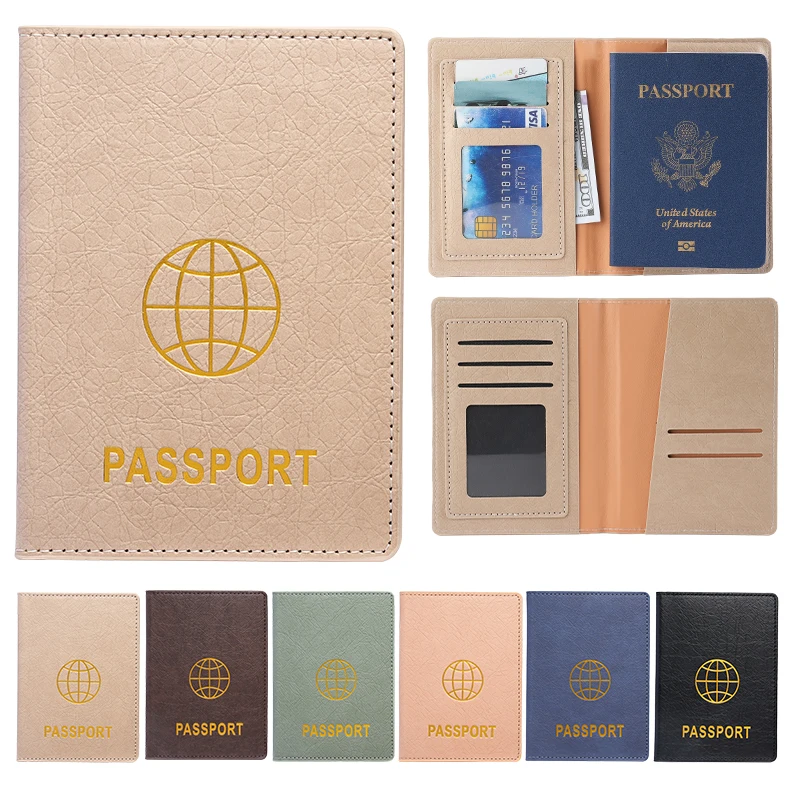 Paper Leather Candy Certificate Passport Holder Wallet Men Passport Case Cover With Logo For Passport Protection